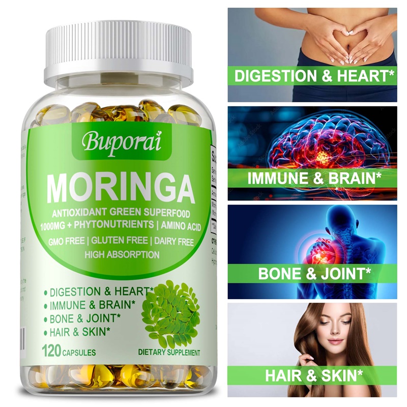Moringa Leaf Powder - Moringa-capsules - verhoogt het metabolisme, ondersteunt