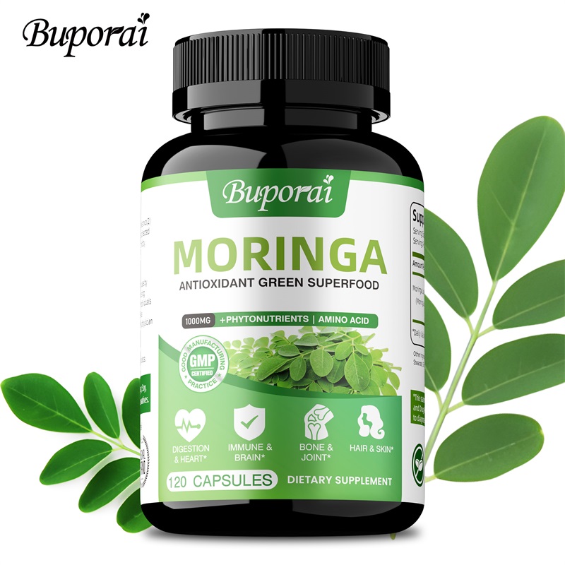 Moringa Leaf Powder - Moringa-capsules - Antioxidanten, bevordert celherstel, ondersteunt