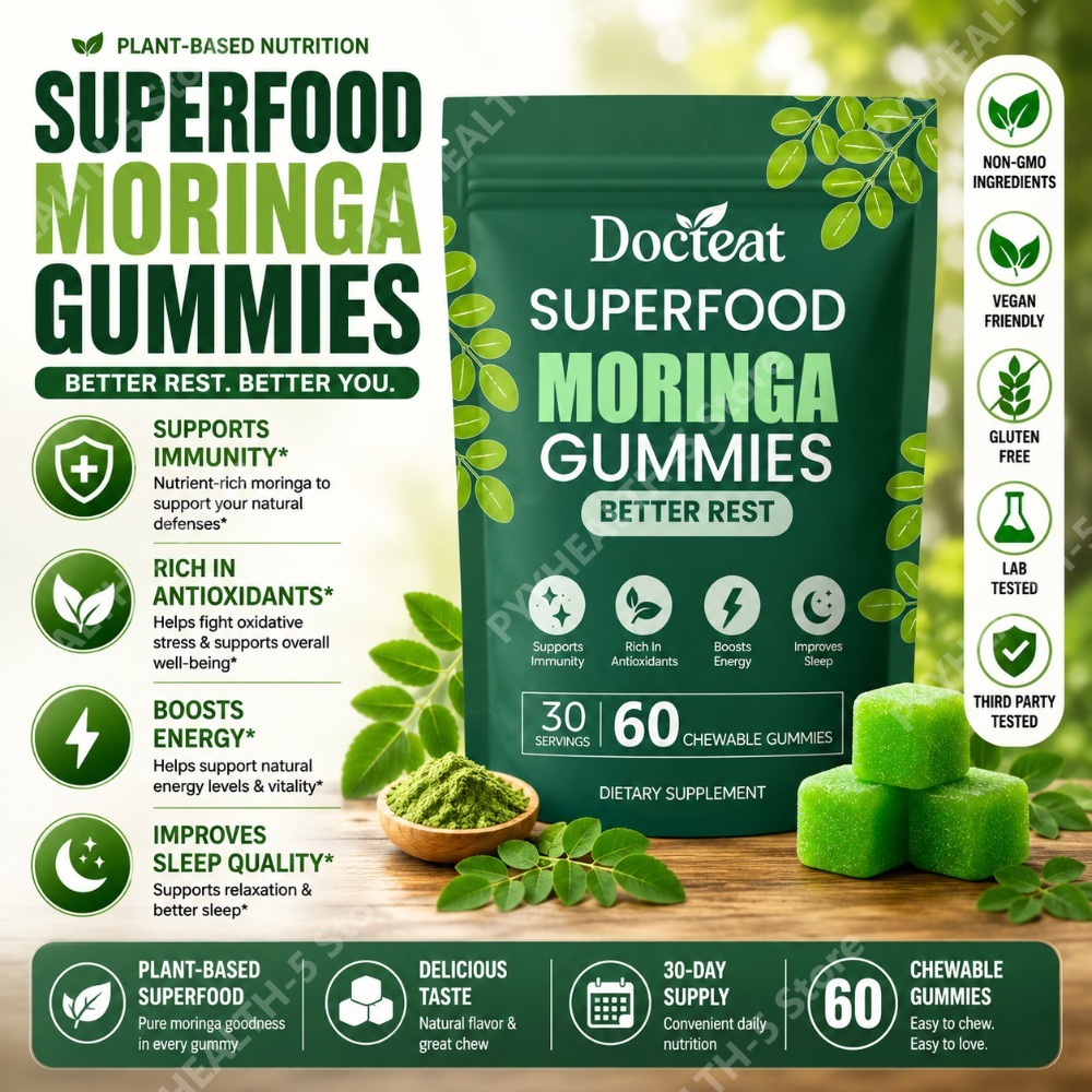 Moringa Leaf Powder - Docteat Moringa Gummies met B12, D3,