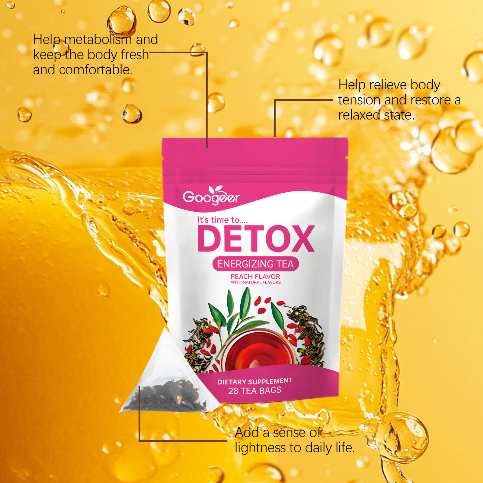 Googeer 28pcs Kruiden Detox Th - Herbal Weight Gain recensie en prijs